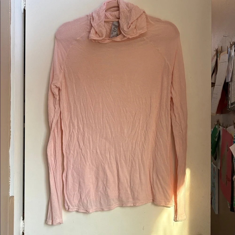 Pale Pink Lightweight Tissue Hooded Tee - S - Picture 2 of 10